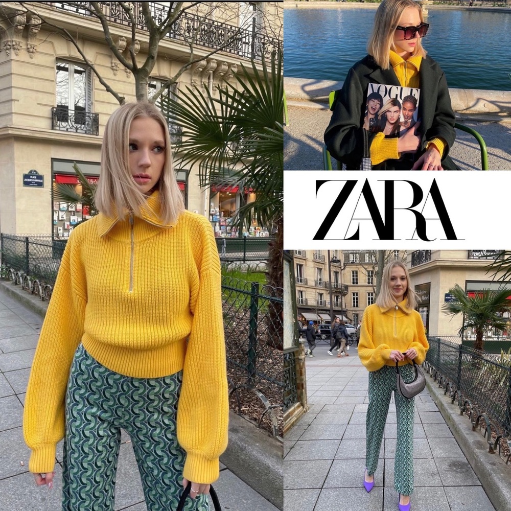 NWT zara ballon sleeve knit sweater